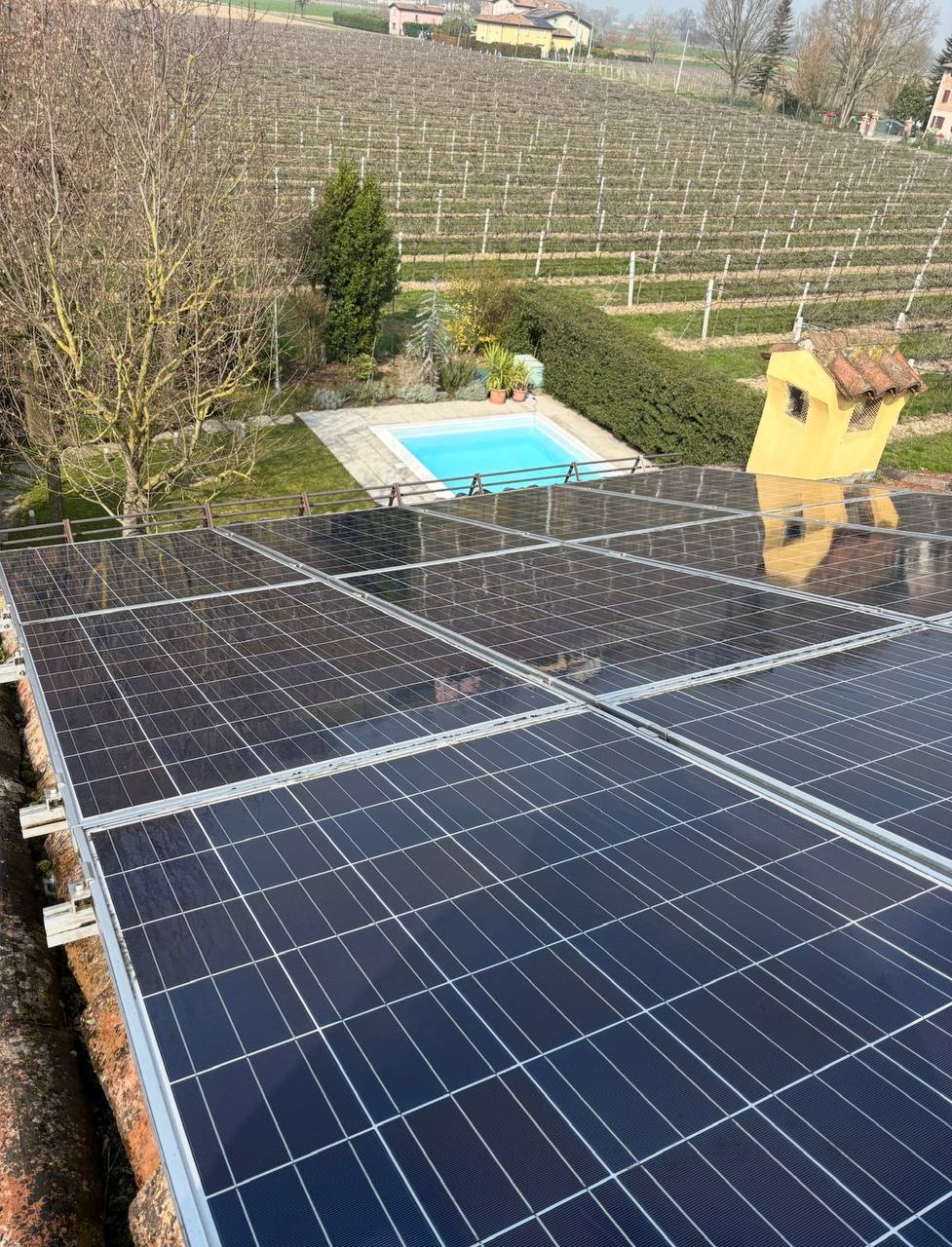 Pannelli fotovoltaici puliti - Dopo la pulizia con acqua osmotizzata